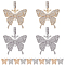 Alloy Pendant Sets, with Crystal Rhinestone, Butterfly, Mixed Color, 14pcs/box