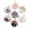 Natural & Synthetic Mixed Stone Big Pendants, with Rose Gold Tone Brass Findings, Flat Round with Tree of Life, 58~61.5x44~48x14~16.5mm, Hole: 4~5x3.5~6mm