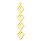 201 Stainless Steel Pendants, Laser Cut, PVD Vacuum Plating, Rhombus, Golden, 48x9x1mm, Hole: 1.2mm