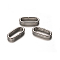 Tarnish Resistant Oval 201 Stainless Steel Slide Charms, Stainless Steel Color, 14.5x7x2.5mm, Hole: 4x12mm