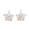 Brass Micro Pave Clear Cubic Zirconia Stud Earrings for Women, Lead Free & Cadmium Free, Flower, Platinum, 10x10.5mm