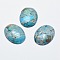 Regalite/Imperial Jasper/Sea Sediment Jasper Cabochons, with Silver Line, Flat Oval, 25~26x18~19x6~6.5mm