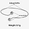 European Style 304 Stainless Steel Cuff Bangles, Torque Bangles for Women, Stainless Steel Color, Inner Diameter: 2-5/8 inch(6.8cm)