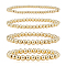 4Pcs 4 Size Brass Round Beaded Stretch Bracelets Set for Women, Golden, Wide: 5~8mm, Inner Diameter: 2 inch(5cm)~2-1/8 inch(5.4cm), 1Pc/style