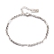 Brass Figaro Chain Bracelets, with Lobster Claw Clasps, Long-Lasting Plated, Word Hand Made, Antique Silver, 6-7/8 inch(17.6cm)
