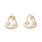 Rack Plating Brass Shell Pendants, with Cubic Zirconia, Long-Lasting Plated, Bell Shapes Charms, Real 18K Gold Plated, 11x9.5x2.5mm, Hole: 0.6mm