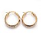 Ion Plating(IP) 304 Stainless Steel Hoop Earrings, with Polymer Clay Rhinestone, Crystal, Golden, 24.5x24x6mm, Pin: 1mm