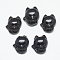 Natural Dyed & Heated Black Agate Pendants, Fox, 22.5~23x19~20x8.5~9.5mm, Hole: 1mm