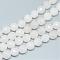 Natural White Jade Beads Strands, Faceted, Round, White, 8mm, Hole: 1mm, about 45~47pcs/strand, 14.4~15.2 inch