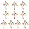 Umbrella with Heart Alloy Enamel Pendants, Golden, Colorful, 19x15x1.5mm, Hole: 1.6mm