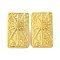 Ion Plating(IP) 304 Stainless Steel Rectangle with Sun Stud Earrings, Real 18K Gold Plated, 23x14mm