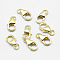 925 Sterling Silver Lobster Claw Clasps, with Jump Rings, Real 18K Gold Plated, 9.5mm, Hole: 2mm