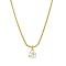 Brass Cubic Zirconia Charms Necklace, Snake Chain Necklaces for Women, Golden, 15.71 inch(399mm)