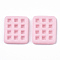 Opaque Resin Cabochons, Imitation Food, Cookies, Pink, 26x22.5x5mm