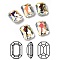 Light AB Style Glass Rhinestone Cabochons, Flat Back & Back Plated, Rectangle, Light Crystal AB, 27x18x7.7mm