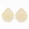304 Stainless Steel Filigree Joiners, Connector for Jewelry DIY Craft MakingTeardrop, Golden, 48x39x0.5mm, Hole: 1.2mm