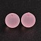 Transparent Acrylic Ball Beads, Frosted Style, Round, Pearl Pink, 8mm, Hole: 2mm, about 1892pcs/500g