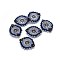 MIYUKI & TOHO Handmade Japanese Seed Beads Links, Loom Pattern, with Shell, Flat Round, Colorful, 32~33x26~27x4mm, Hole: 2mm