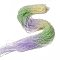 Transparent Gradient Color Glass Beads Strands, Faceted Round, Beige & Lime Green & Lilac, 3x2.8mm, Hole: 0.9mm, about 123pcs/strand, 14.53''(36.9cm)