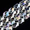Electroplate Glass Beads Strands, AB Color Plated, Faceted, Oval, White, 12x8x5mm, Hole: 1mm, about 59~60pcs/strand, 27.95~28.35inch(71~72cm)