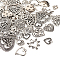 48Pcs 12 Style Tibetan Style Alloy Pendants, Heart Charm, Antique Silver, 12~29.5x10~27x1.5~3mm, Hole: 1.5~4.5mm, 4pcs/style