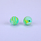 Printed Round Silicone Focal Beads, Spring Green, 15x15mm, Hole:2mm