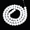 Frosted Opaque Glass Beads Strands, Round, Half Plated, AB Color Plated, White, 6~6.5mm, Hole: 0.9mm, about 67~70pcs/strand, 14.57~15.16 inch(37~37.5cm)