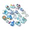 Mixed Style Acrylic Beads, Mixed Shape, Blue, 12.5~30.5x13~34x9~18mm, Hole: 2~4mm, about 153pcs/500g