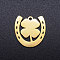 201 Stainless Steel Pendants, Horseshoe with Clover, Golden, 17x16.5x1mm, Hole: 1.5mm