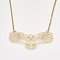 201 Stainless Steel Pendant Necklaces, with Cable Chains, Owl, Golden, 18.3 inch(46.5cm), 2mm, Owl: 25x59.5x1mm
