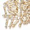 Brass Pendants, Cadmium Free & Nickel Free & Lead Free, Letter, Real 18K Gold Plated, Letter.I, 15.5x3.5x2mm, Hole: 1.5mm
