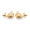 304 Stainless Steel Charms, Ion Plating(IP), Dolphin Charm, Real 18K Gold Plated, 8.5x14x3.5mm, Hole: 1.2mm