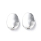 Alloy Beads, Long-Lasting Plated, Oval, Silver, 11x8.5x3.5mm, Hole: 1.5mm