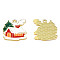 Rack Plating Alloy Enamel Pendants, Cadmium Free & Lead Free, Christmas Style, House, Light Gold, 22x19x1mm, Hole: 1.6mm