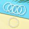 Synthetic Opalite Beaded Stretch Bracelets, Round, 2-1/8 inch(55mm), Bead: 8~9mm