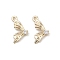 Brass Micro Pave Clear Cubic Zirconia Pendants, Cadmium Free & Nickel Free & Lead Free, Butterfly Wings Charms, Real 18K Gold Plated, 11x6x1.6mm, Hole: 0.8mm