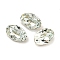 Glass Rhinestone Cabochons, Pointed Back & Back Plated, Faceted, Oval, Light Azore, 6x4x3mm