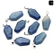Dyed & Heated Natural Blue Aventurine Pendants, Halloween Coffin Charms, 35x19x7.5mm, Hole: 4x7.5mm