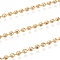 Brass Ball Chains, Faceted, with Spool, Long-Lasting Plated, Unwelded, Real 18K Gold Plated, 4mm, about 16.4 Feet(5m)/roll