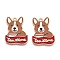 Alloy Enamel Pendants, Lead Free & Cadmium Free, Dog with Word Teatime Charm, Golden, Camel, 29x21.5x1mm, Hole: 1.8mm
