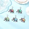 Resin Pendant Docorations, with Zinc Alloy Lobster Claw Clasps, Elephant, Antique Silver & Platinum, Mixed Color, 38mm