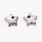 Tarnish Resistant 304 Stainless Steel Five-pointed Star Charms, Stainless Steel Color, 6x6x1mm, Hole: 1.5mm
