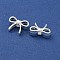 Rack Plating Alloy Beads, Bowknot, Silver, 13.5x10x5mm, Hole: 2mm