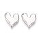 304 Stainless Steel Pendants, Heart Charm, Anti-Tarnish, Stainless Steel Color, 17.9x17x3mm, Hole: 1.5mm