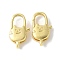 Brass Lobster Claw Clasps, Rack Plating, Long-Lasting Plated, Lead Free & Cadmium Free, Real 18K Gold Plated, Cat Shape, 20x11x5mm, Hole: 1.2mm