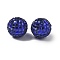 Acrylic Rhinestone Beads, Round with Square Rhinestone, Shiny Beads for DIY Jewelry Making, Beadable Pens and Crafts, Medium Blue, 20mm, Hole: 2mm