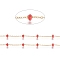 Ion Plating(IP) Stainless Steel Satellite Chains, with Enamel Beads and Spool, Soldered, Long-Lasting Plated, Flat Round, Golden, Red, 1.5x1.2x0.3mm, about 32.8 Feet(10m)/roll