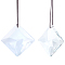 Transparent Glass Pendants, with 304 Stainless Steel Split Rings, for Chandelier Crystal Hanging Pendants, Rhombus, 69x69x22mm, Hole: 1.8mm