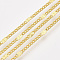 Brass Curb Chains, with Spool, Soldered, Golden, 2.5x1.8x0.5mm, about 100yard/roll