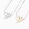 304 Stainless Steel Pendant  Necklaces, Triangle, Mixed Color, 18.5 inch(47cm), 1.5mm